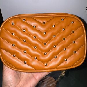 Rainbow Orange Studded Clutch